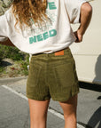 Boneyard Corduroy Shorts - Washed Green