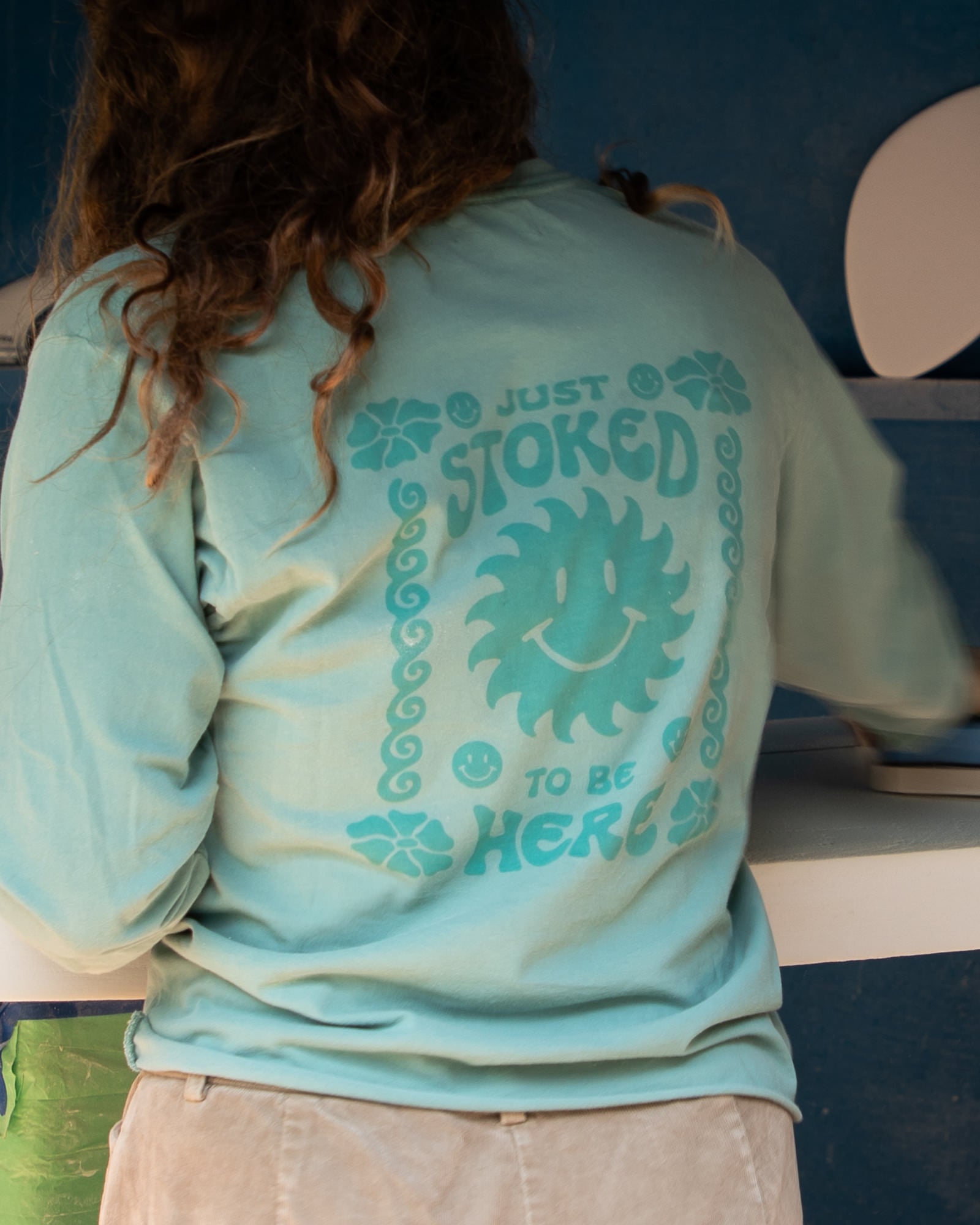 Stoked Here Cropped Long Sleeve